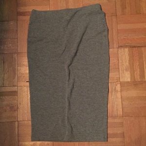 Grey cotton midi pencil skirt